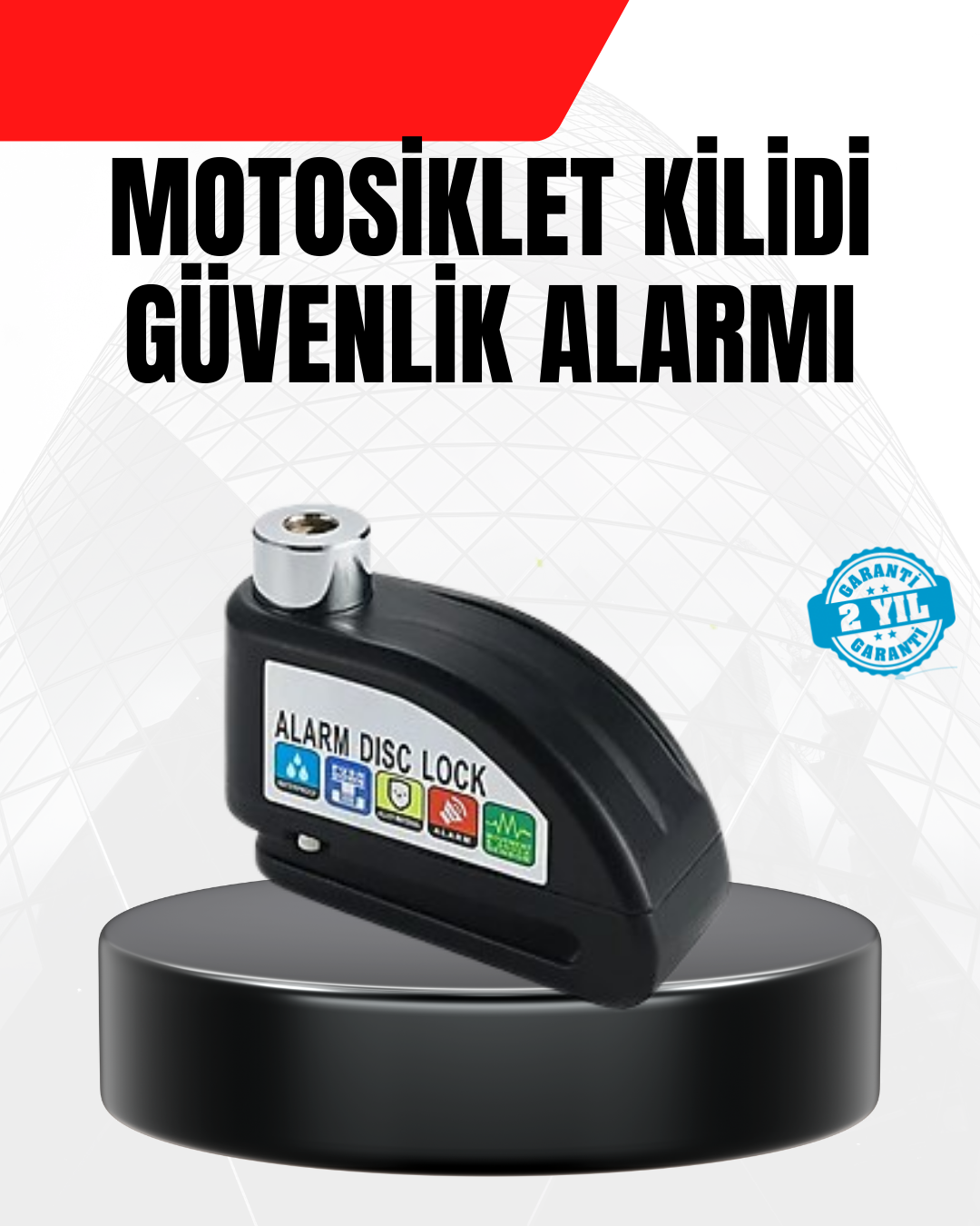 Alarm Disk Fren Kilidi Paslanmaz Çelik Motosiklet Scooter Bisiklet