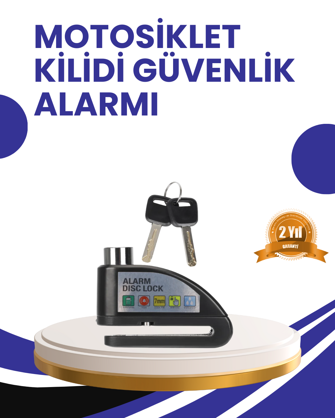 Taşınabilir Alarm Disk Kilidi Motosiklet Scooter Bisiklet Güvenlik