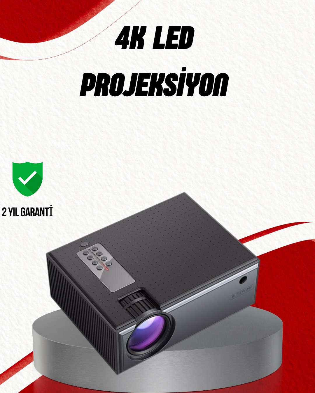 Ev Sineması İçin LED Projeksiyon Cihazı – Gündüz Görünür Parlaklık, Oyun Konsolu Uyumlu