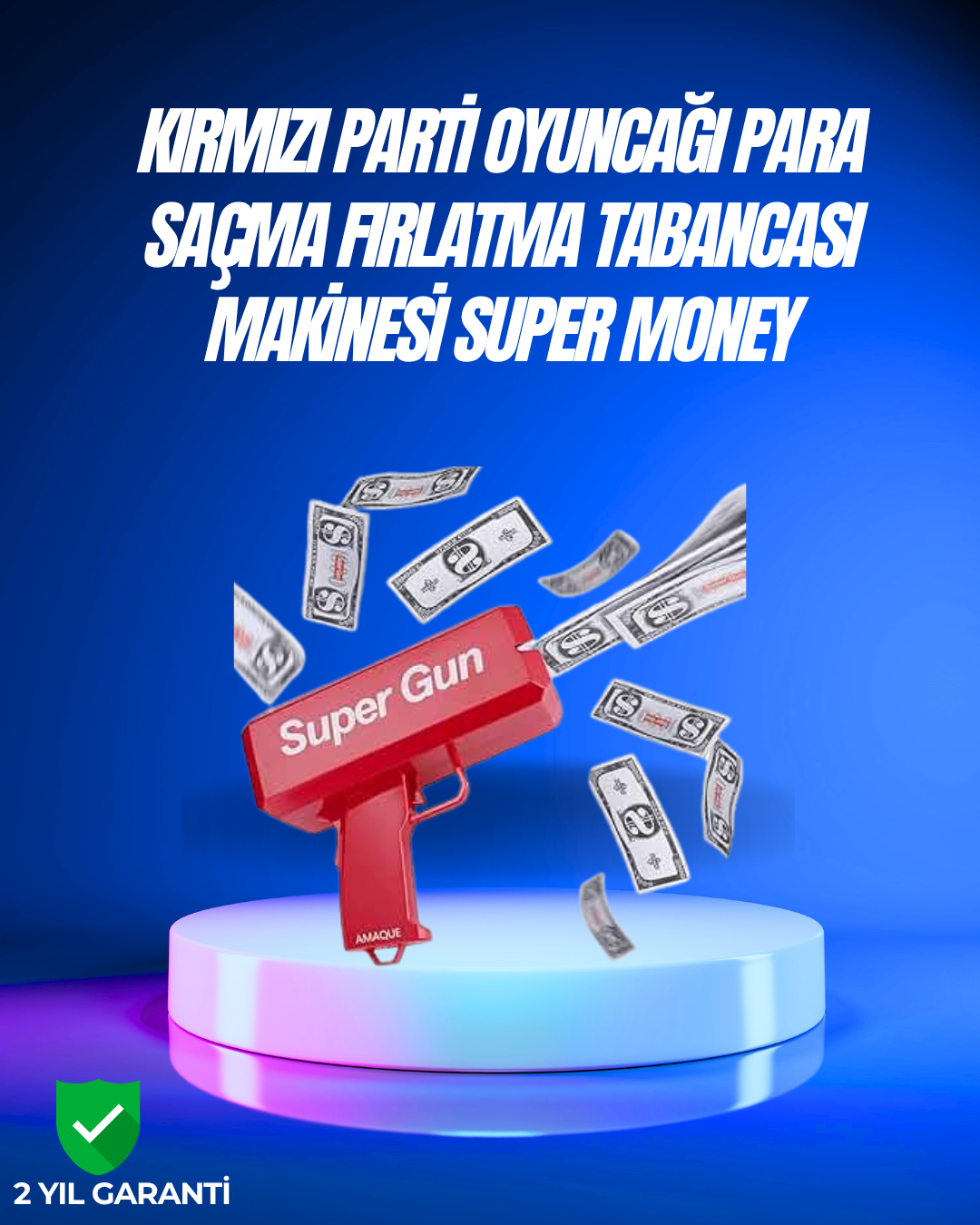 Dolar Boyutunda Kâğıt Atışı Yapan Pil ile Çalışan Oyuncak Tabanca