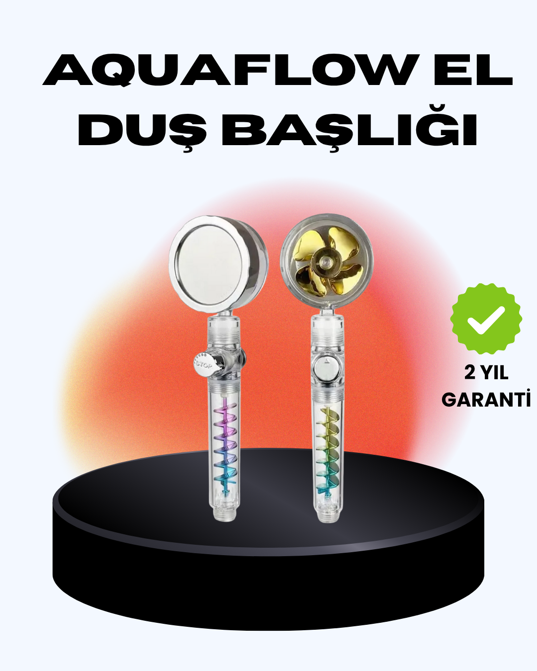 Döner Pervaneli El Duşu Başlığı – Su Tasarruflu, Basınç Artırıcı, Yağmur Etkili