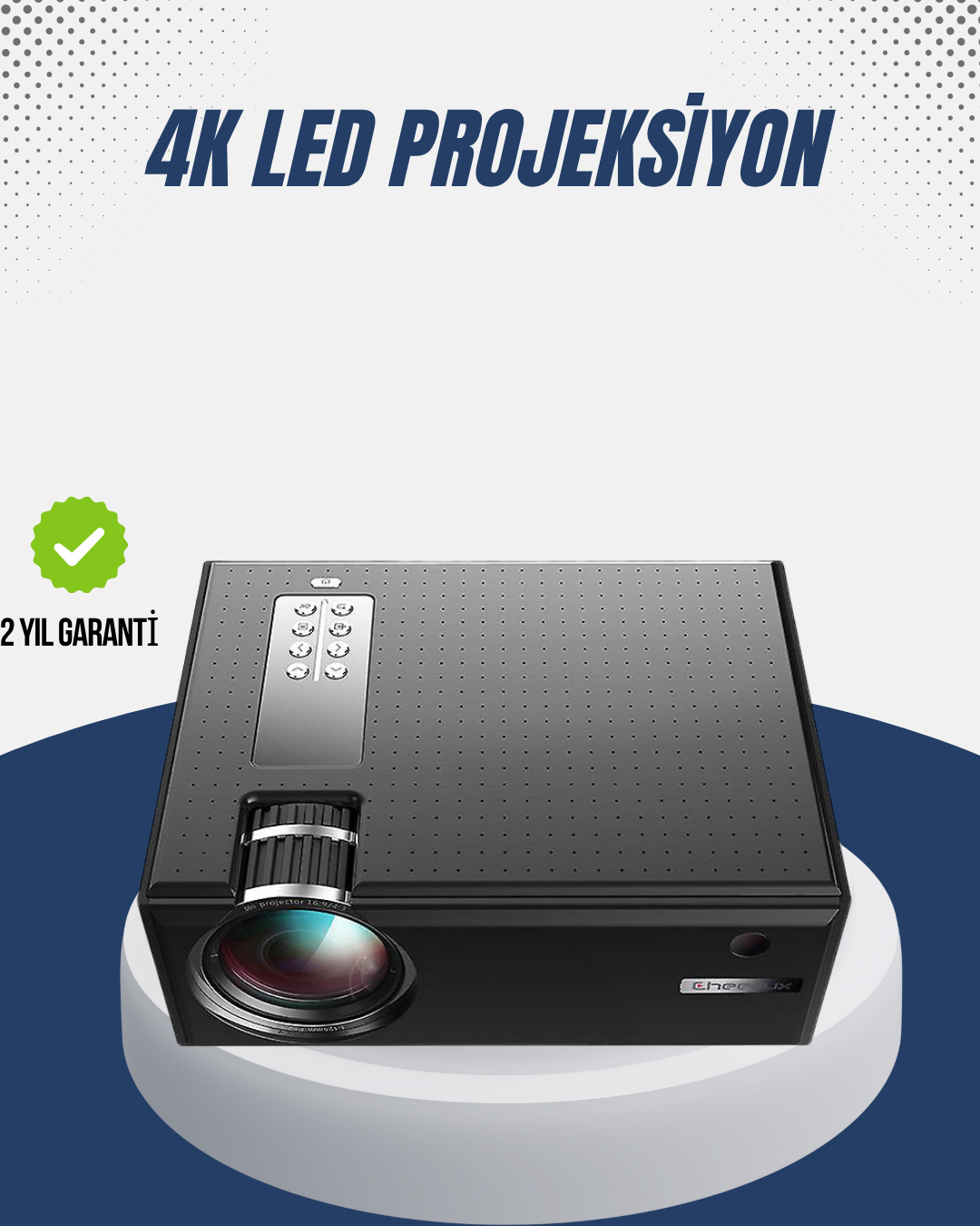 Full HD Projeksiyon – HDMI/USB Girişli, Kumandalı, Eğitim ve Sunum İçin İdeal