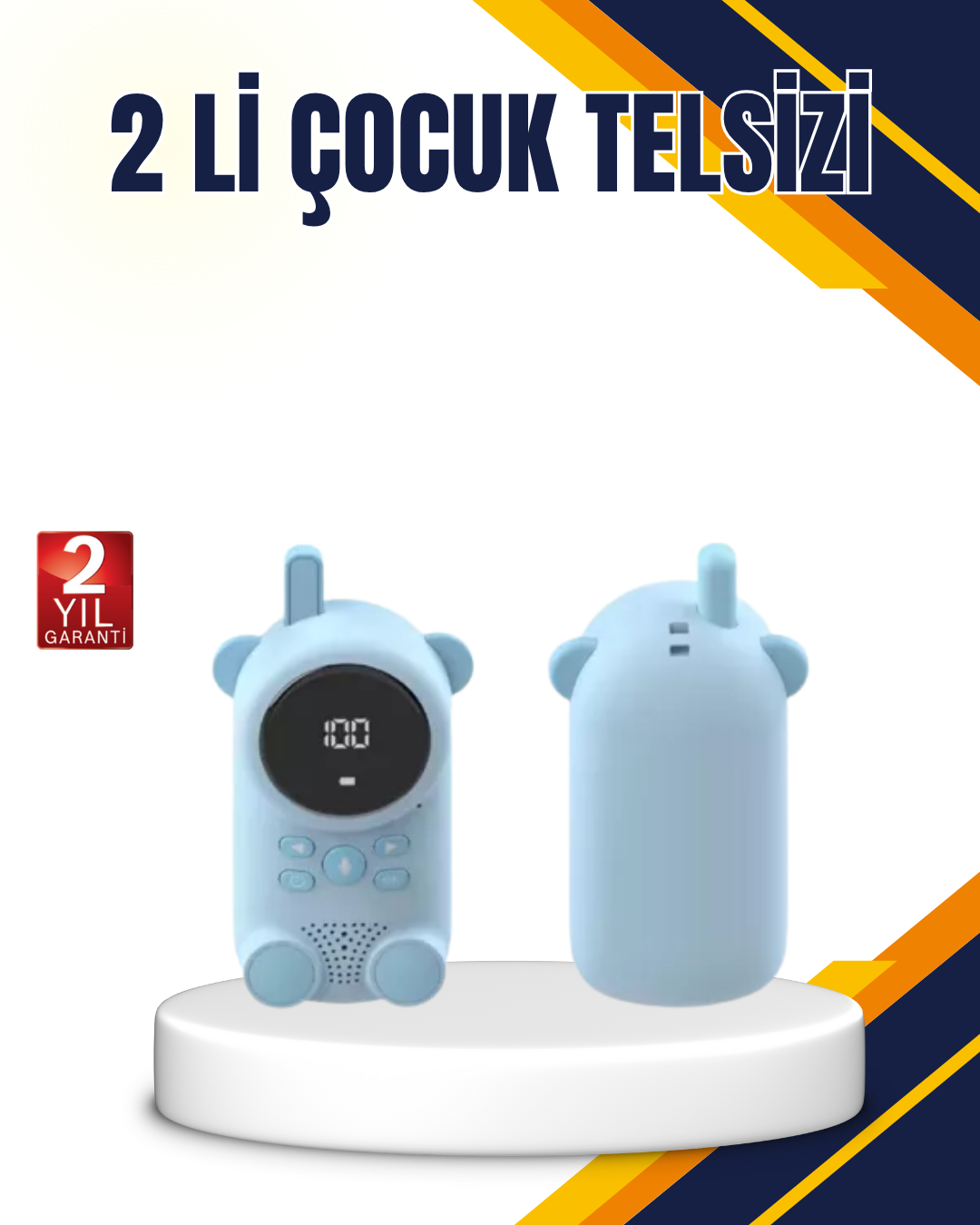Çocuk ve Bebek Telsizi – 22 Kanal, VOX Modu, USB Şarjlı, Renkli Ekran