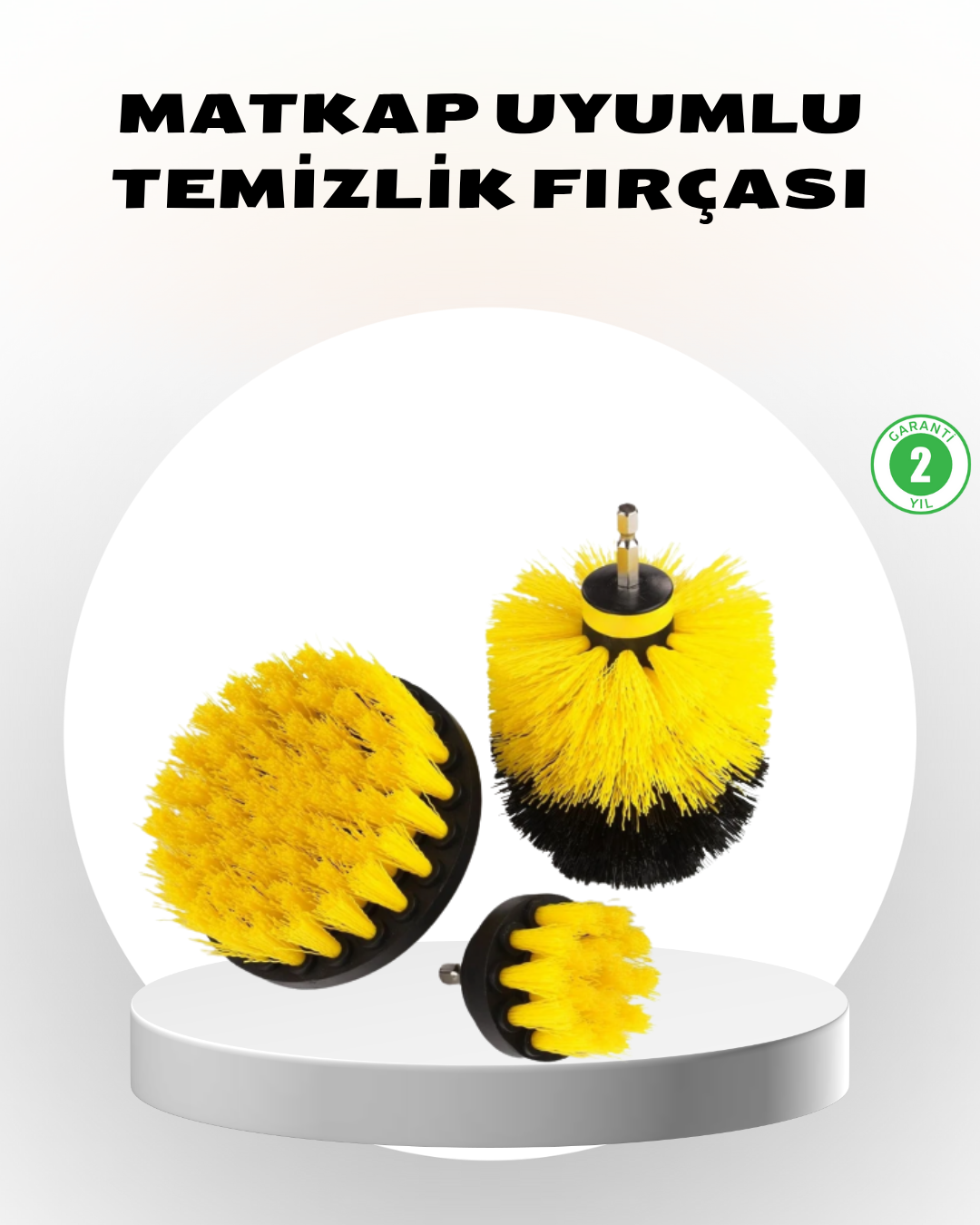 3’lü Matkap Ucu Fırça Seti – Derinlemesine Temizlik, Tüm Yüzeylerle Uyumlu