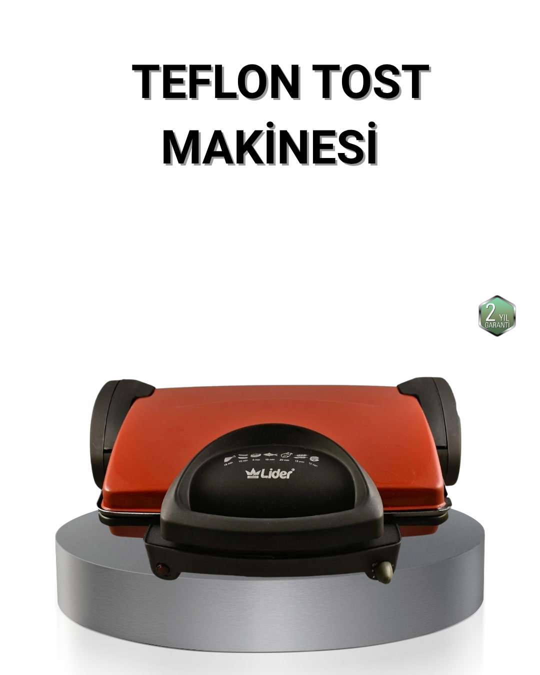 2000 Watt Tost Makinesi 6 Dilim Kapasiteli Döküm Plakalı Üç Kademeli Isı Ayarlı