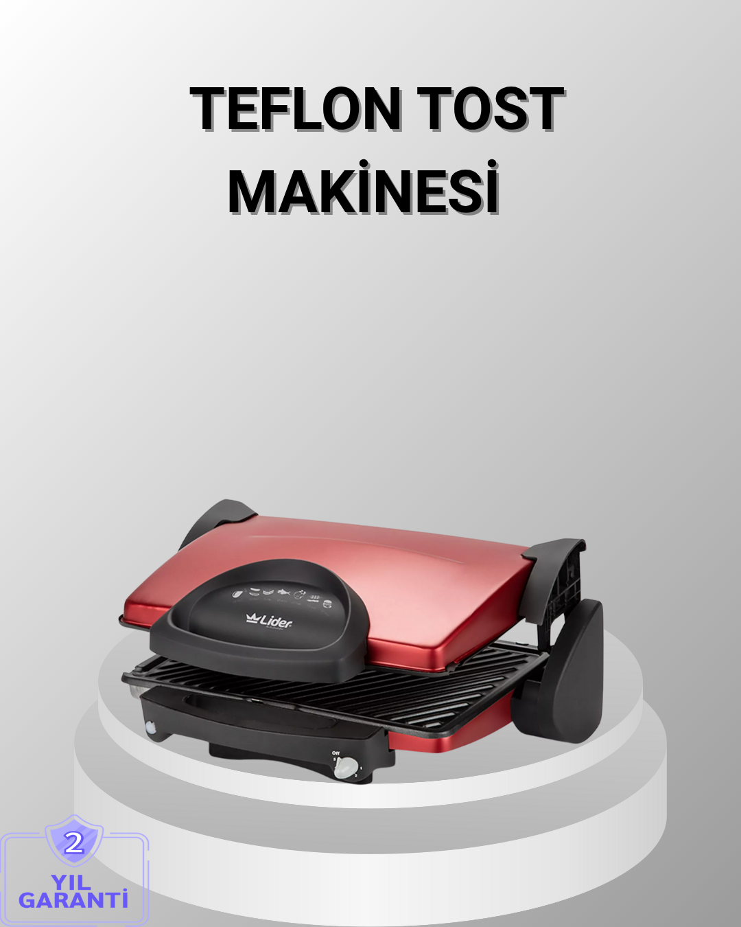 Tost Makinesi Kırmızı Döküm Plaka 6+ Dilim Çok Kapasiteli Izgara