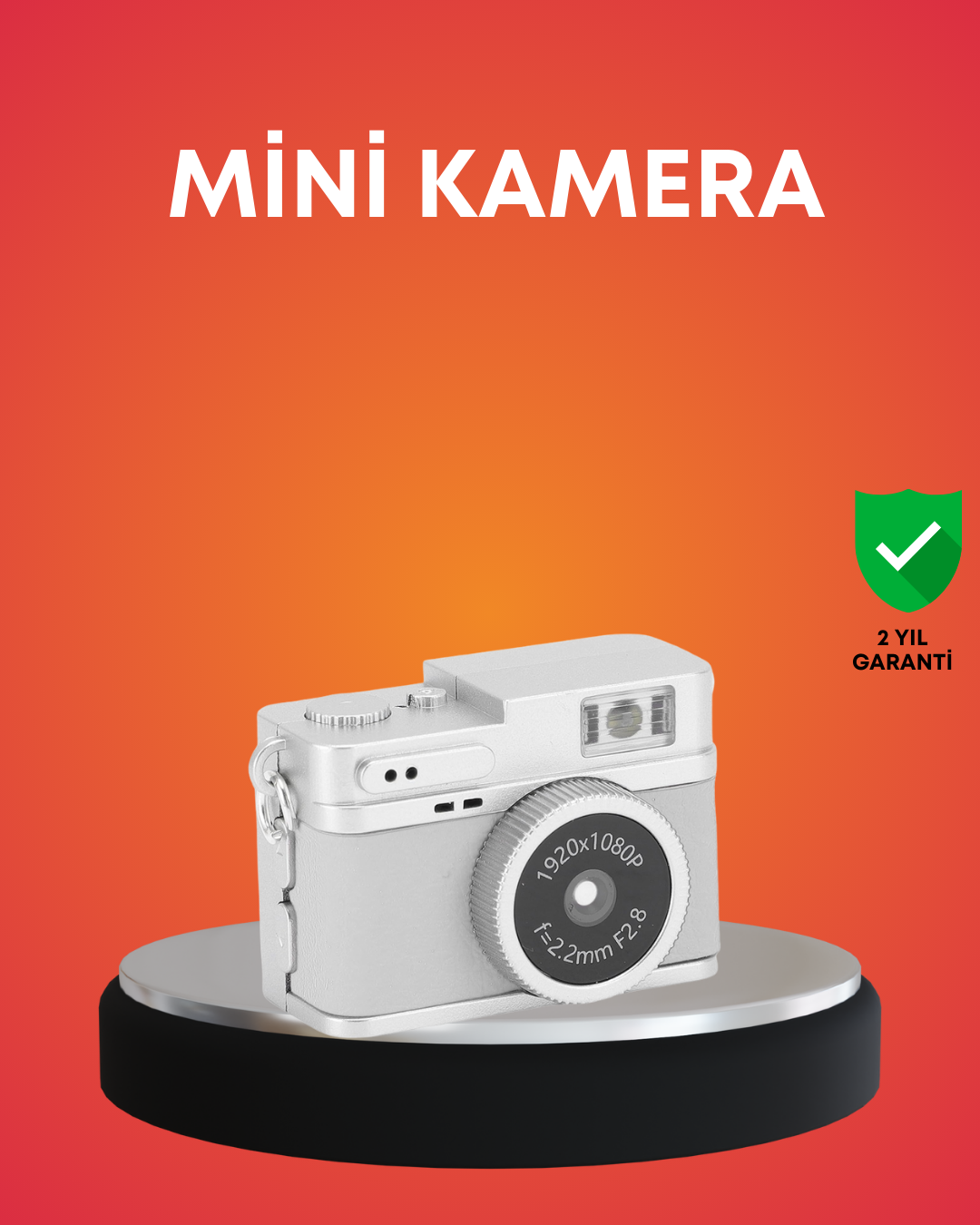 Taşınabilir Cep Boy Dijital Kamera LED Işıklı 1080P Video Çekim