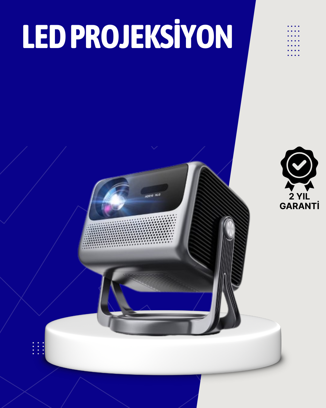 Smart Projector Android TV Taşınabilir Gimbal Standlı