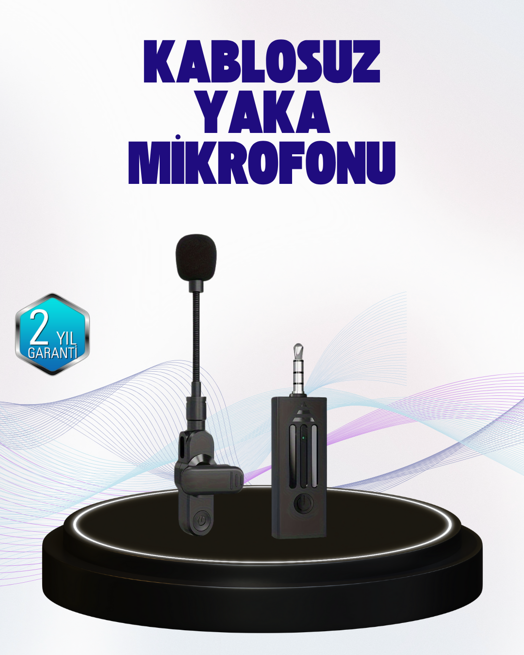 2.4 GHz Kablosuz Yaka Mikrofonu – 60 Metre Menzil, Gürültü Azaltma, Type-C Şarjlı