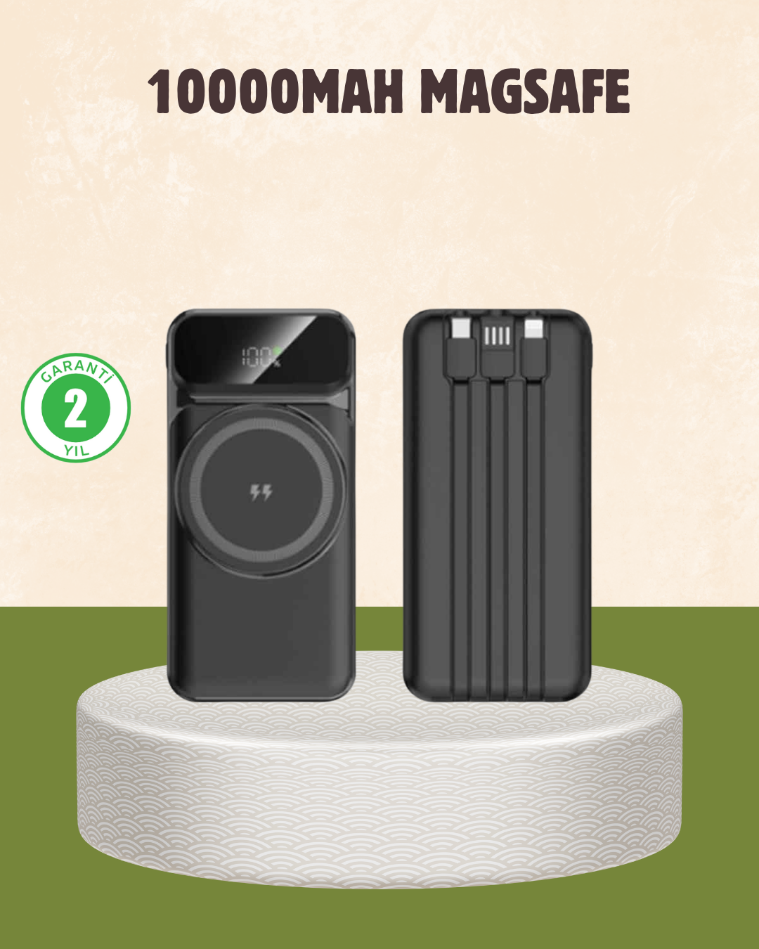 10000 mAh Kablosuz Powerbank – 15W Hızlı Şarj, Type-C Çoklu Çıkışlı