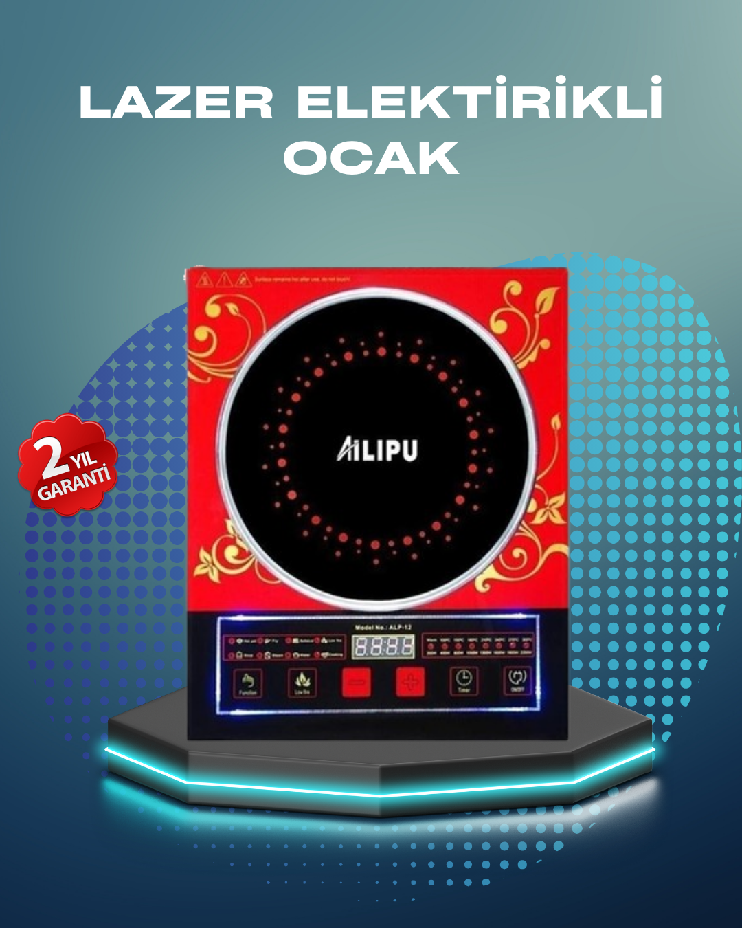 Dokunmatik LED Ekranlı İndüksiyon Ocak 8 Fonksiyonlu