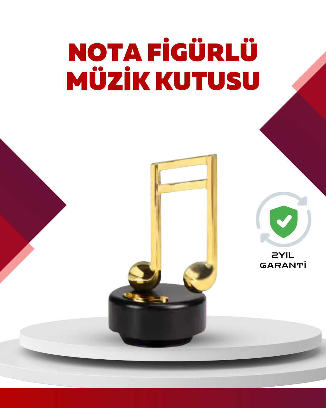 Altın Nota Temalı Müzik Kutusu Müzikli Hediyelik