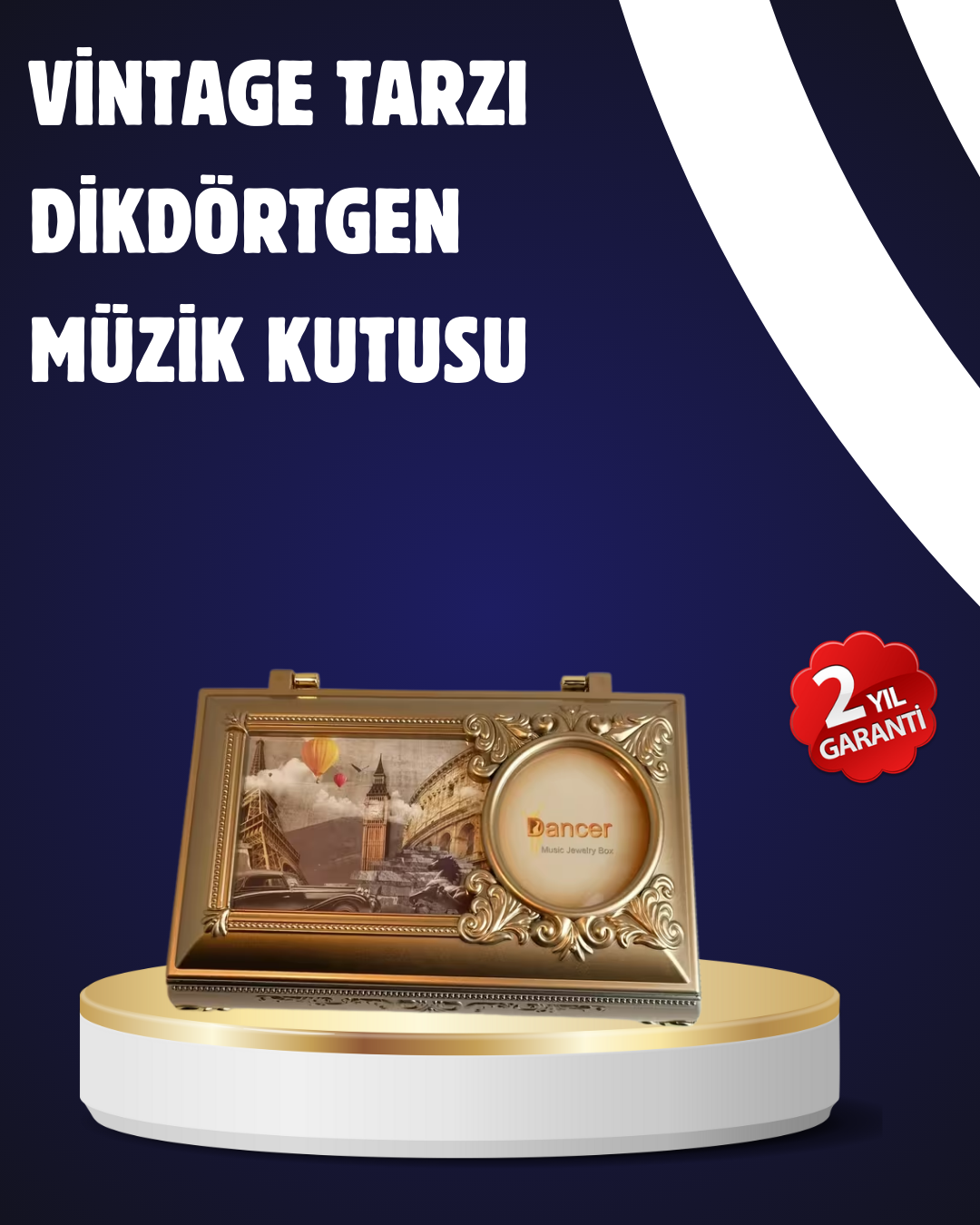 Piyano Tasarım Müzik Kutusu Balerin Figürü ve Takı Bölmeli