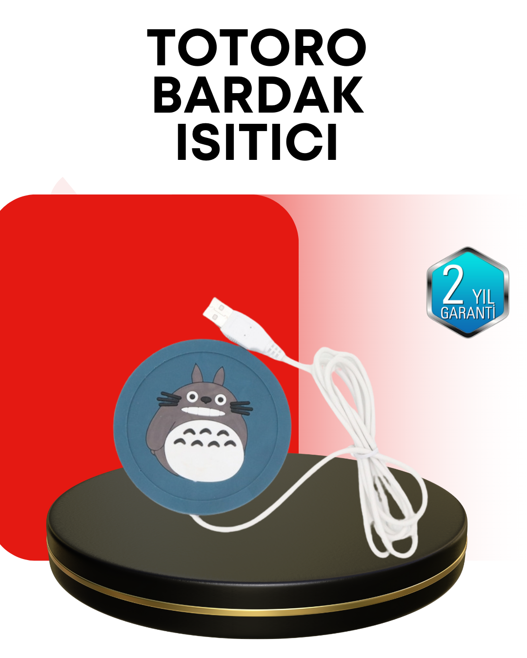 USB Isıtmalı Bardak Altlığı 60° Isı Koruma Silikon Isı Matı