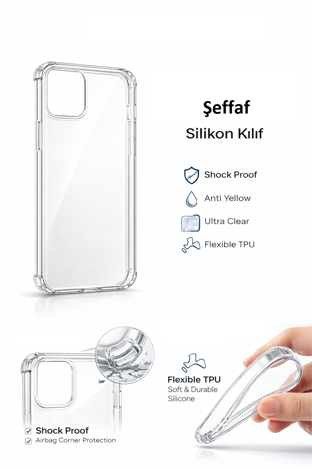 Samsung Galaxy A36 Uyumlu Şeffaf Silikon Telefon Kılıfı Esnek Darbe Koruyucu (1550)