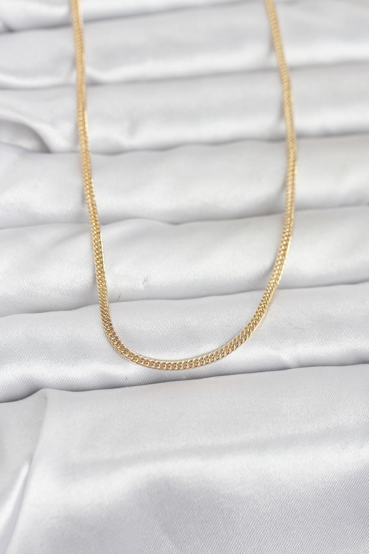 CM 14K Gold Renk Dolgun Zincir Model 60 cm Kadın Kolye