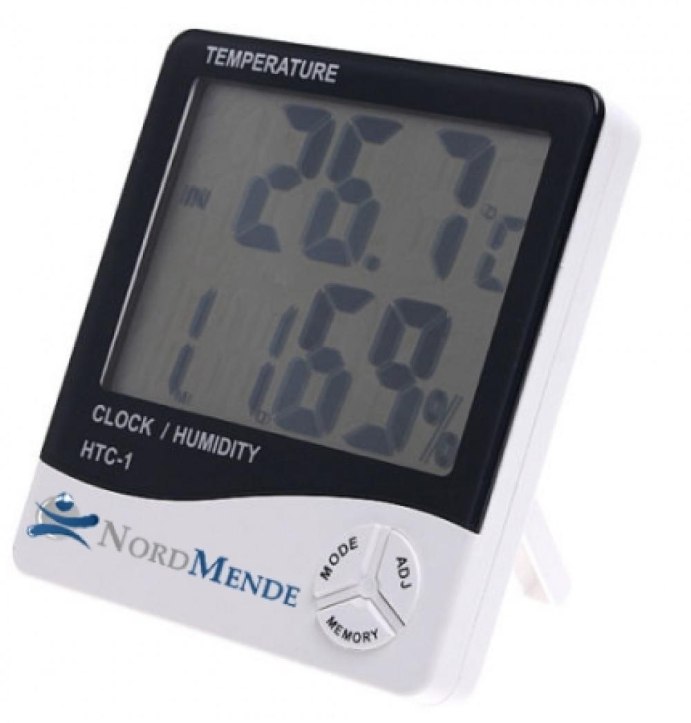Nordmende Dijital Termometre Nem Ölçer Saat Alarm Özellikli LCD Ekran İç Mekan Sıcaklık Göstergesi