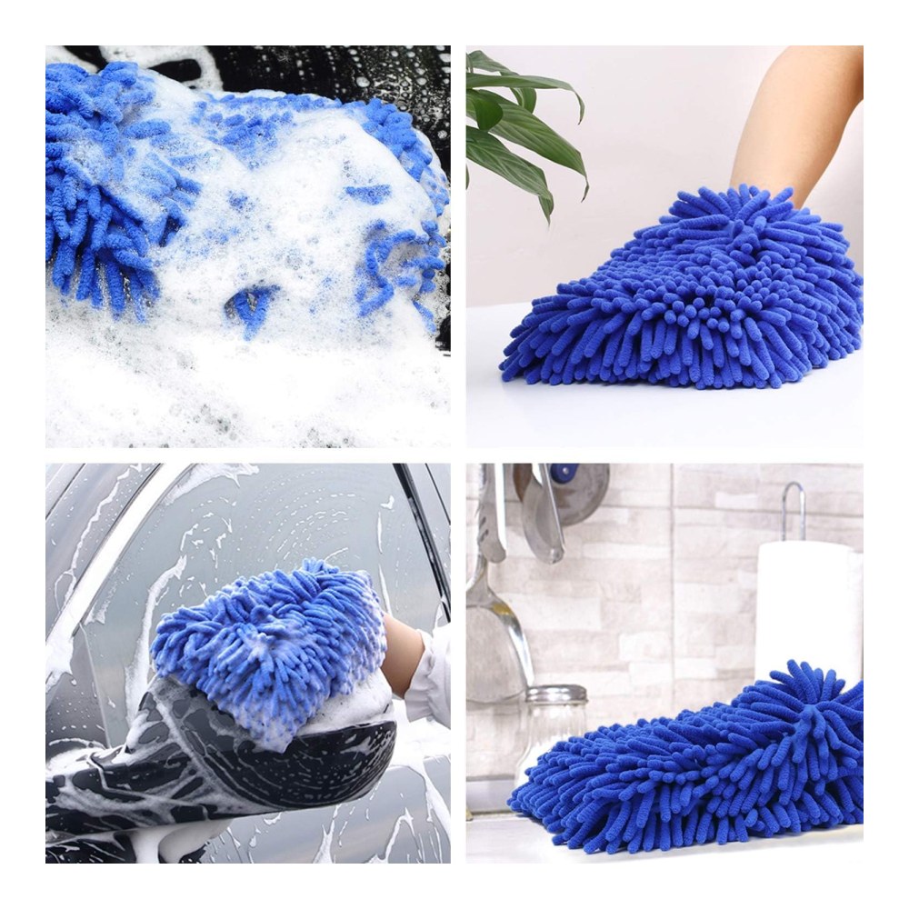 Araba Oto Yıkama Temizlik Eldiveni Süngeri Peluş Büyük Boy 22x19cm