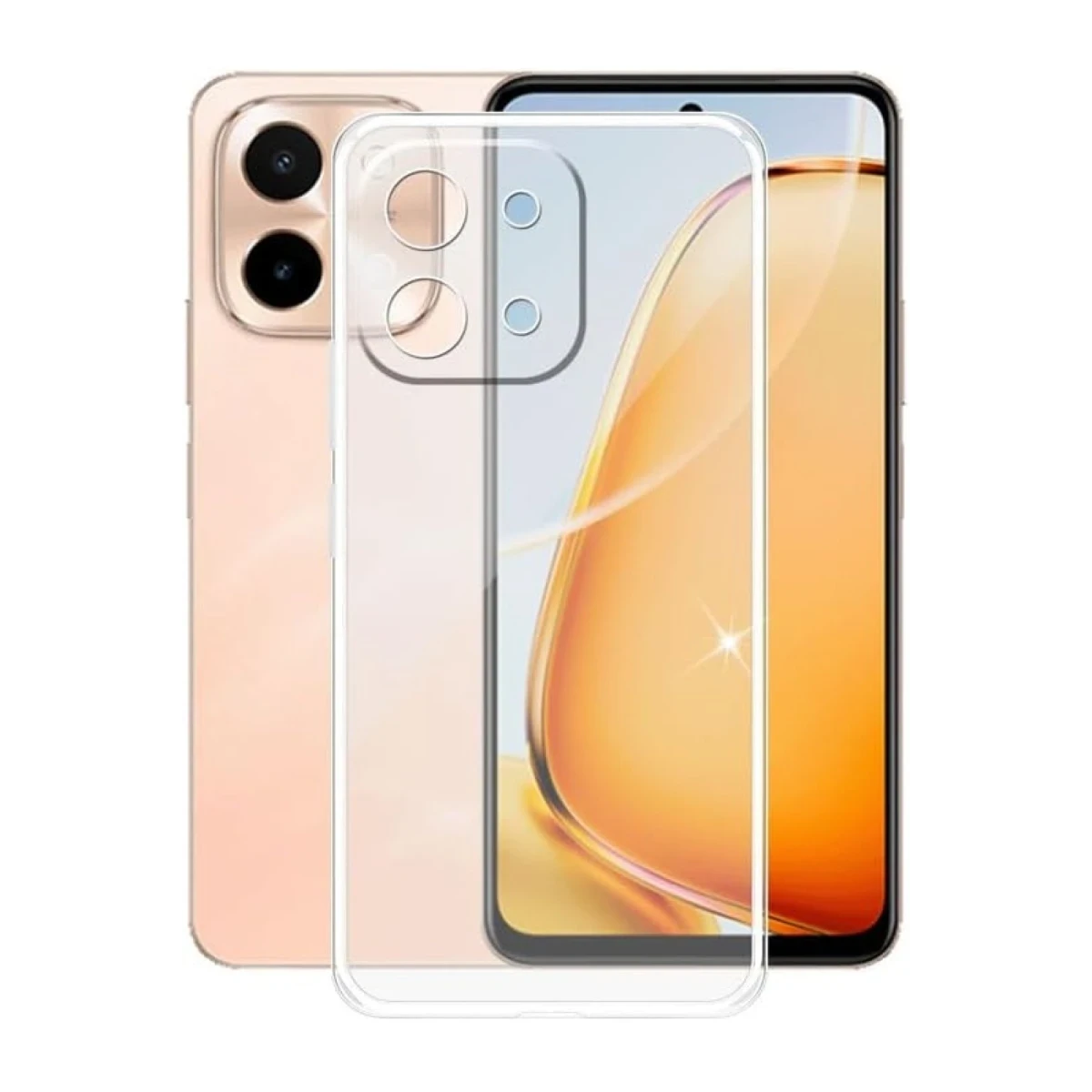 Vivo Y28 Kılıf Lüx Şeffaf Silikon