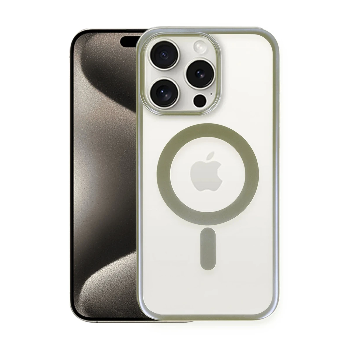 Apple iPhone 15 Pro Max Kılıf Erozi Magsafe Kapak - Gri