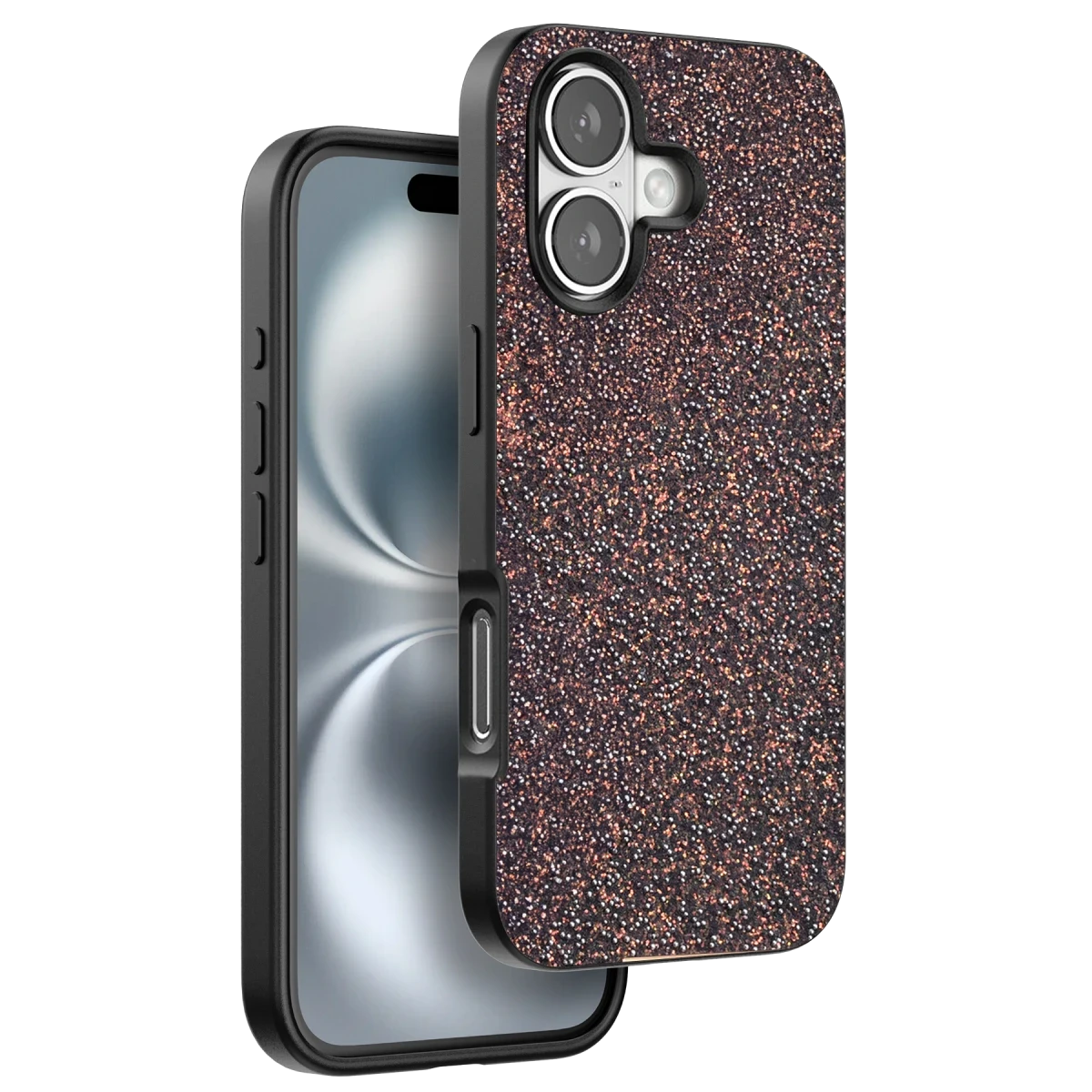 Onegif Apple iPhone 16 Plus Bright Simli Kapak - Derin Mor