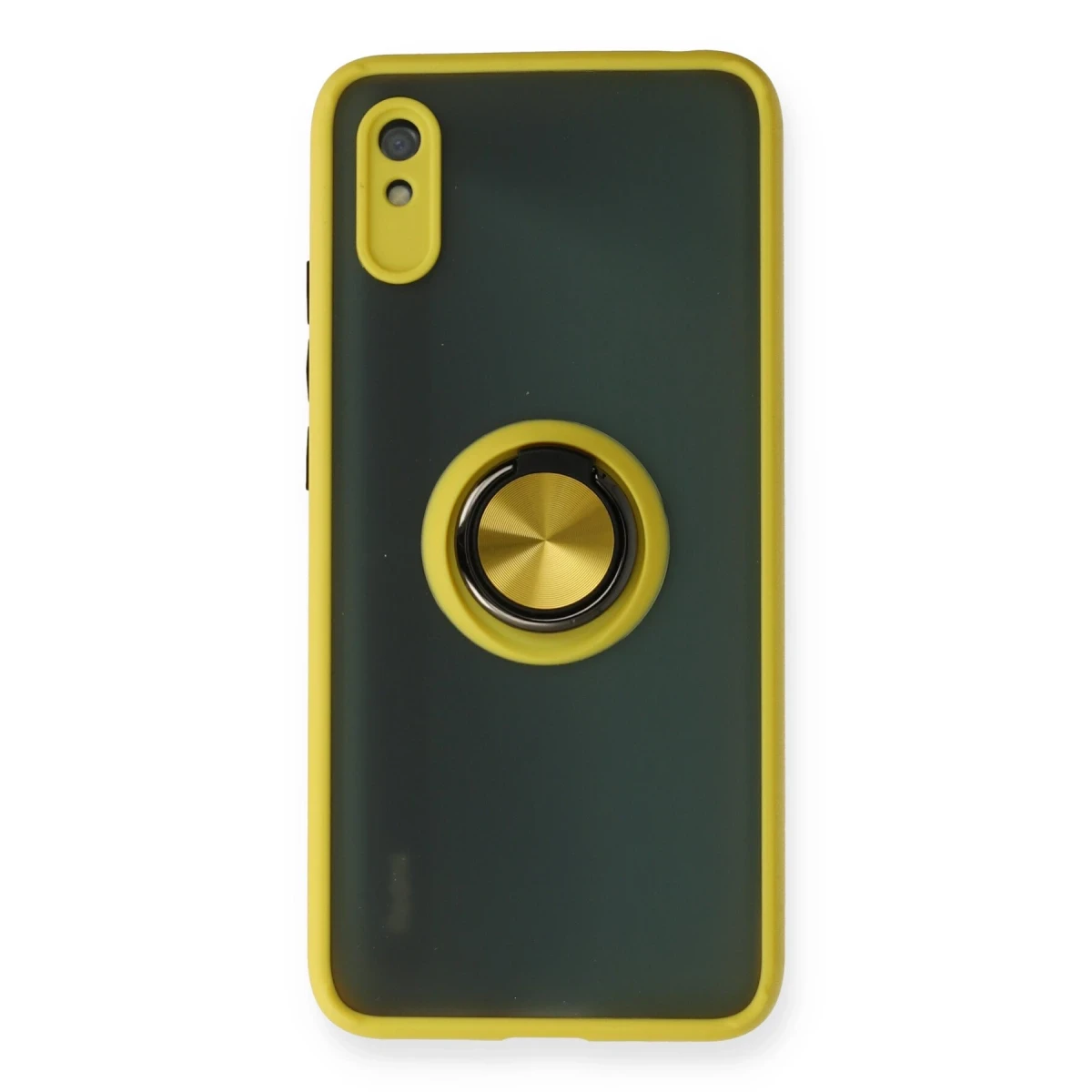 Xiaomi Redmi 9A Kılıf Montreal Yüzüklü Silikon Kapak - Sarı