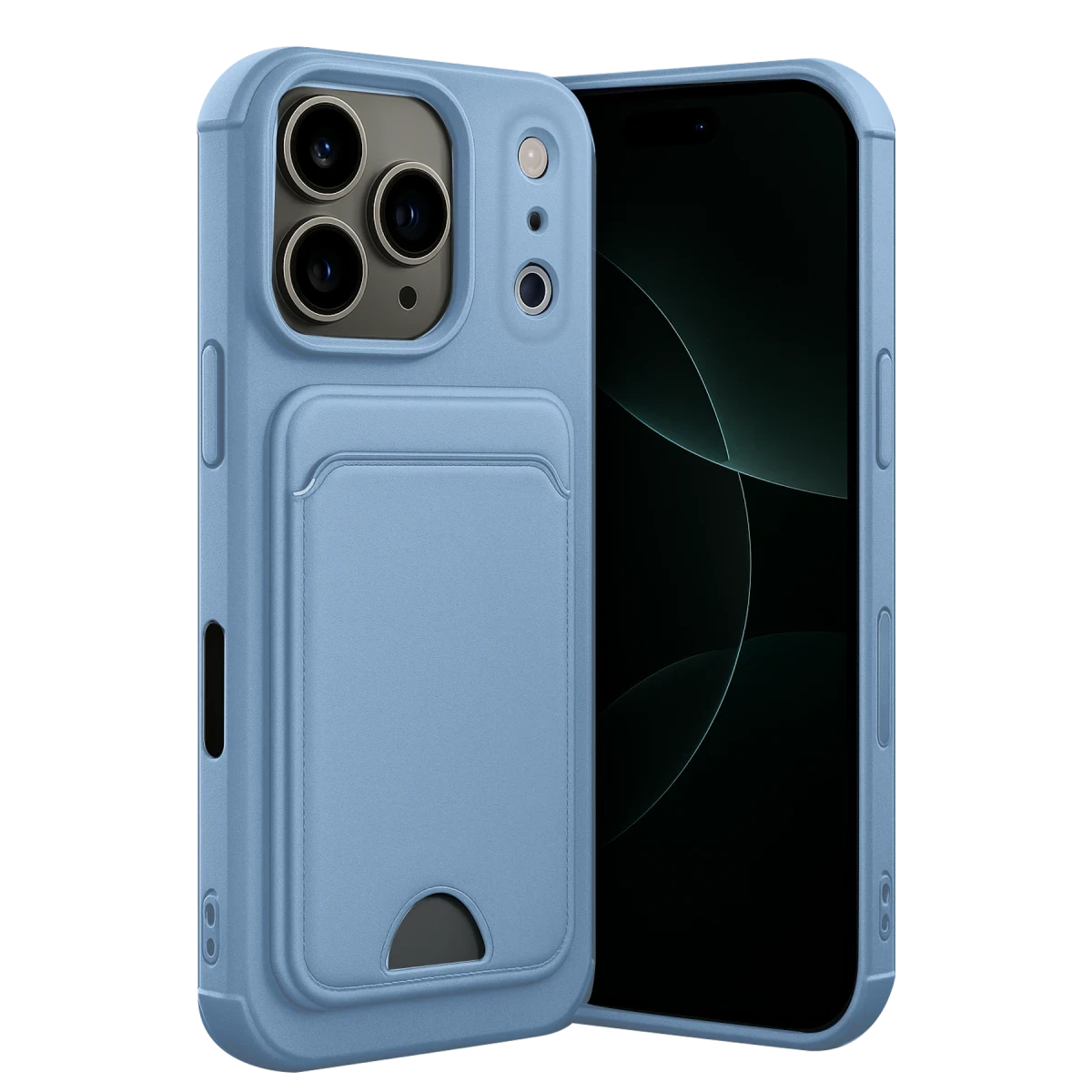 Apple iPhone 17 Pro Kelvin Kartvizitli Silikon - Mavi