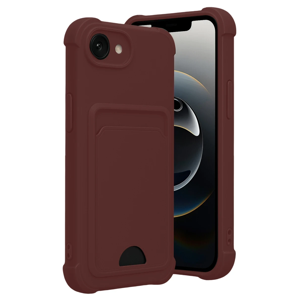 Apple iPhone 16E Kelvin Kartvizitli Silikon - Bordo