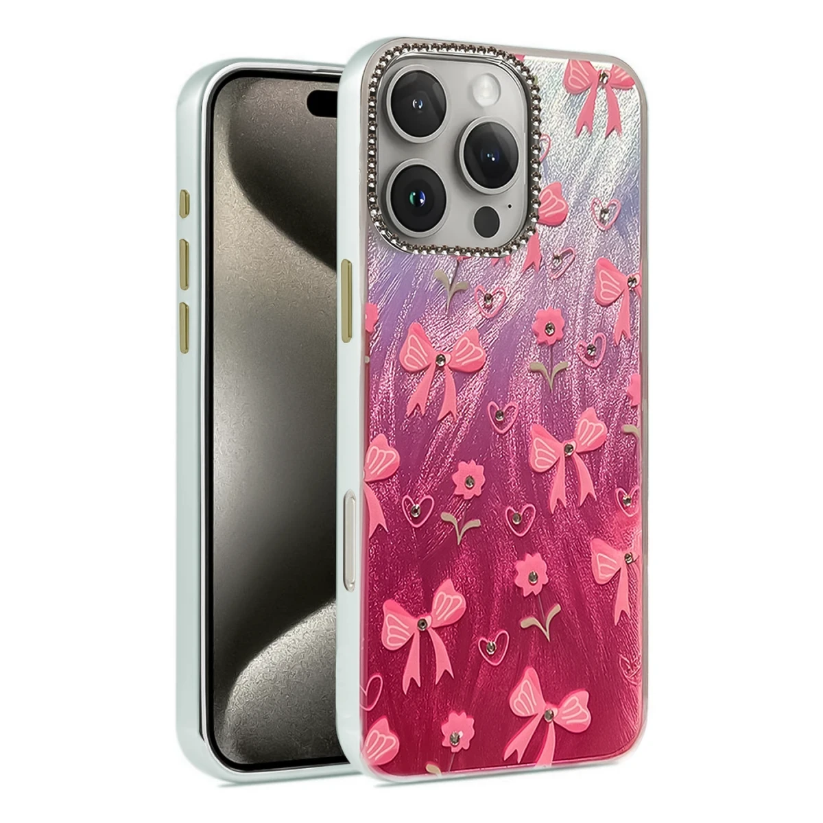Apple iPhone 16 Pro Max Kılıf Blade Aynalı Desenli Kapak - Desen 3