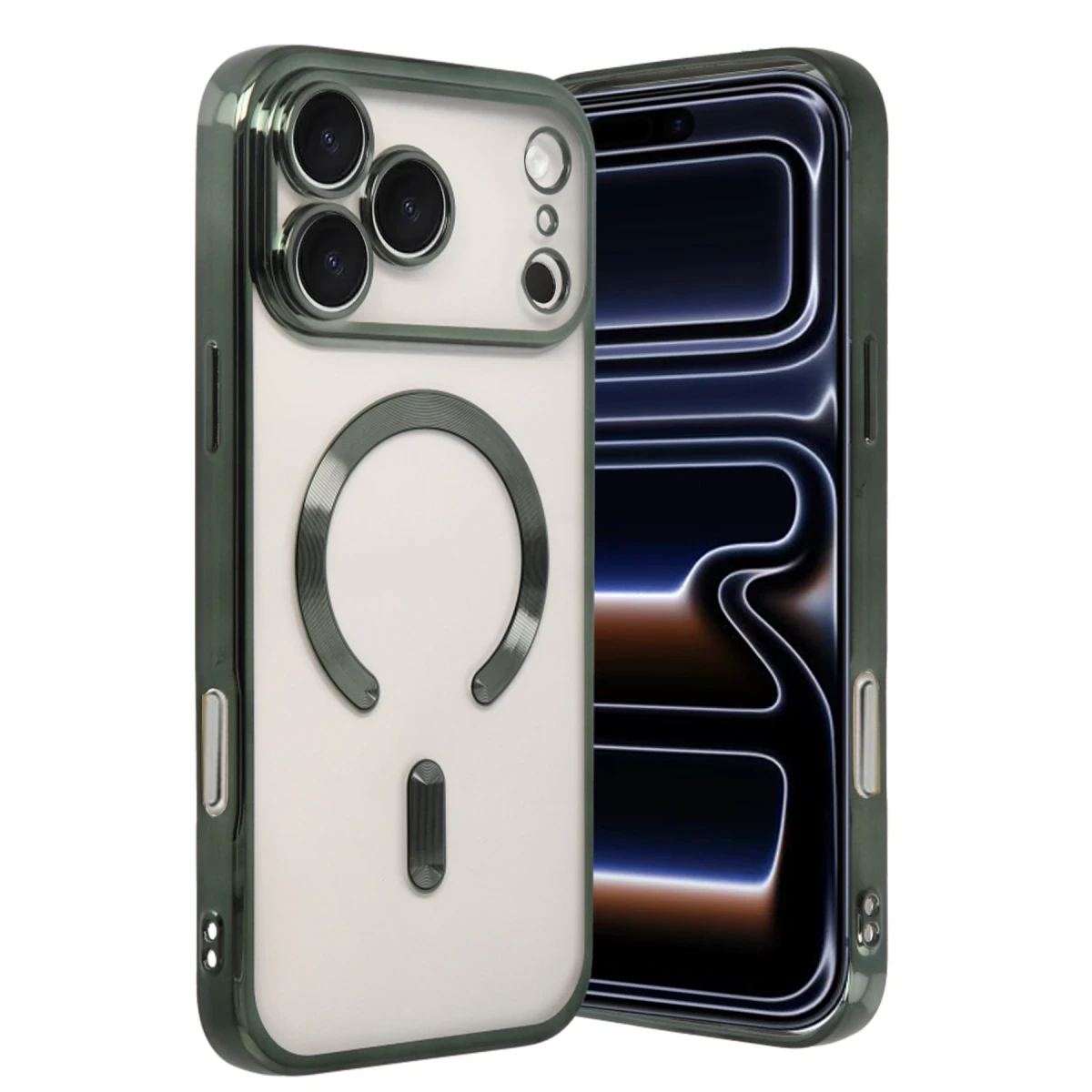 Apple iPhone 17 Pro Kross Magneticsafe Kapak - Koyu Yeşil