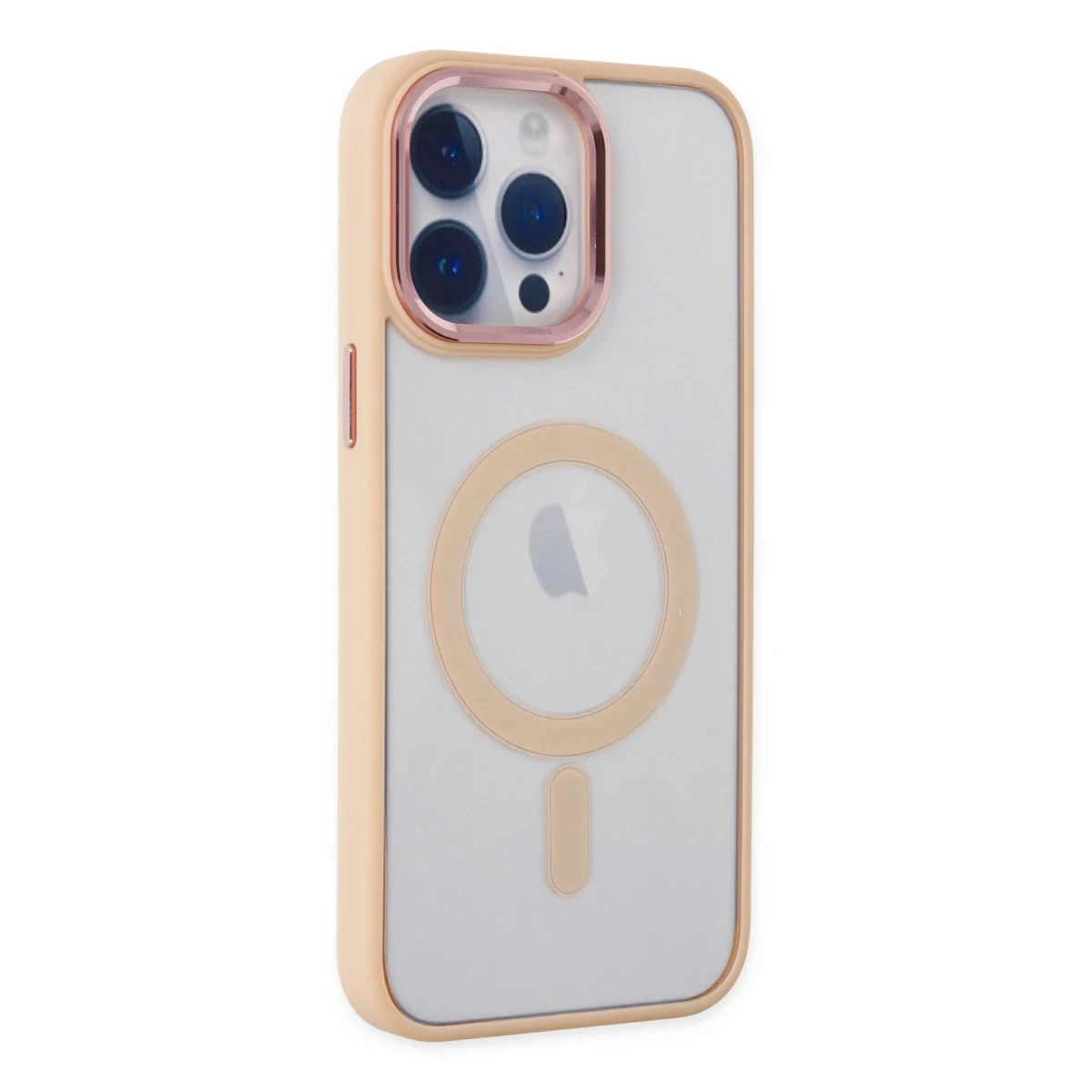 Apple iPhone 14 Pro Kılıf Room Magneticsafe Silikon - Pudra