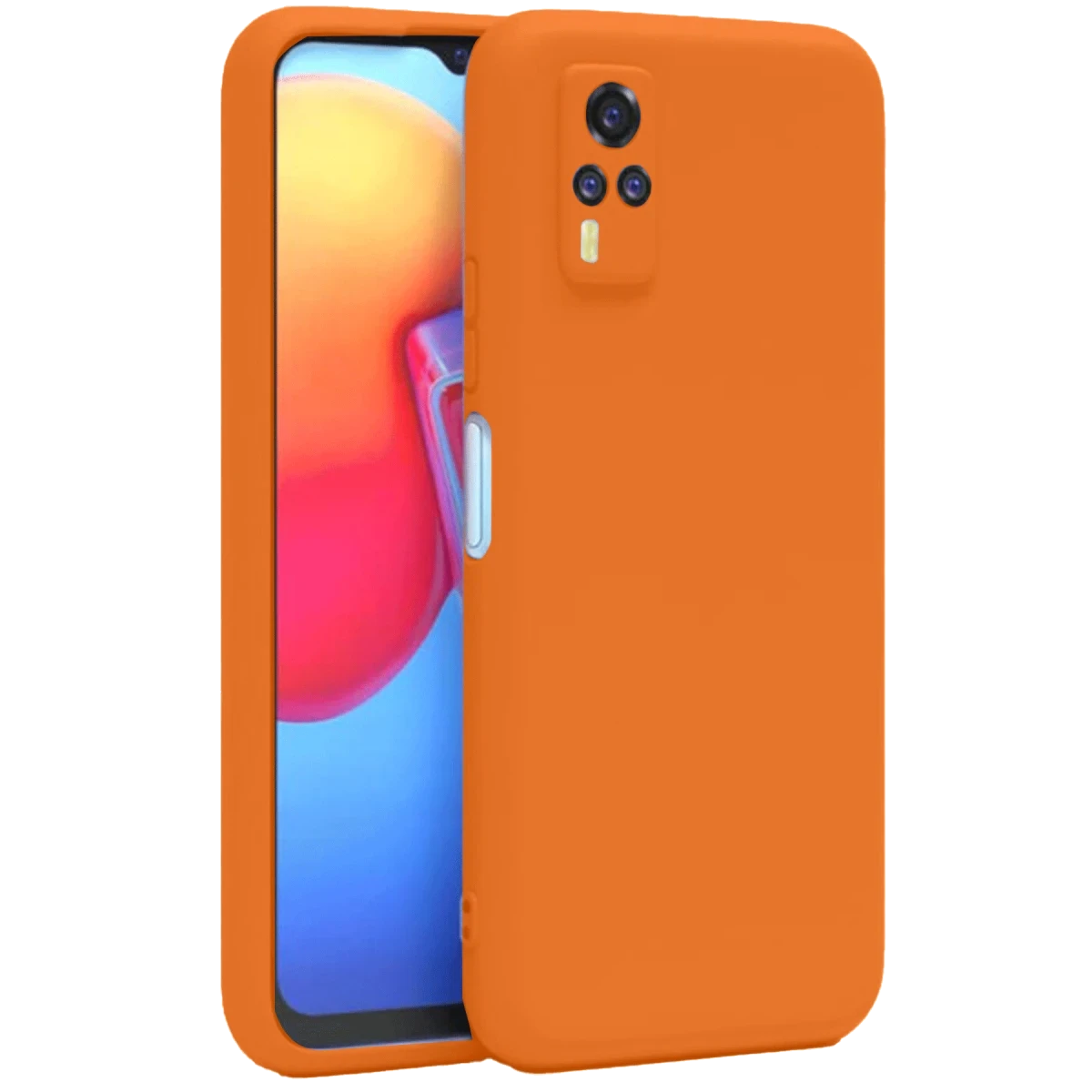 Vivo Y53S Kılıf Nano içi Kadife Silikon - Turuncu