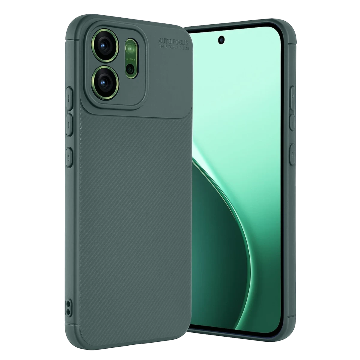 Oppo Reno 14F Auto Focus Karbon Kapak - Koyu Yeşil
