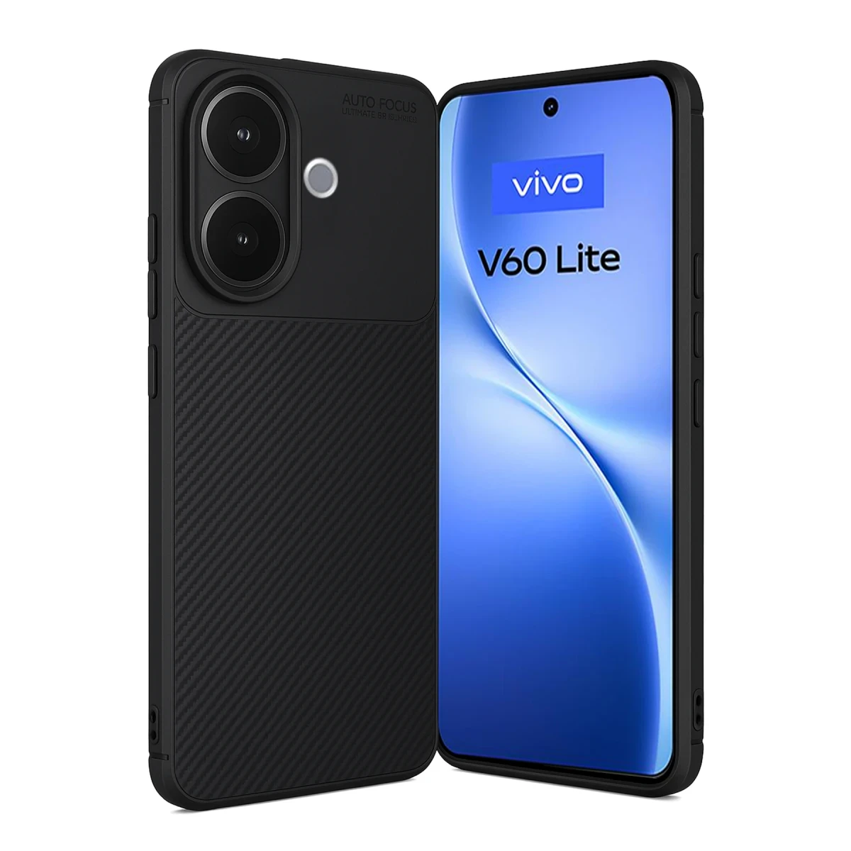 Vivo V60 Lite Auto Focus Karbon Kapak - Siyah