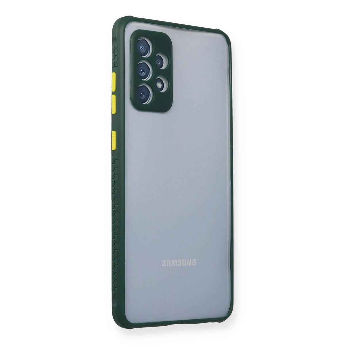 Samsung Galaxy A72 Kılıf Miami Şeffaf Silikon - Koyu Yeşil