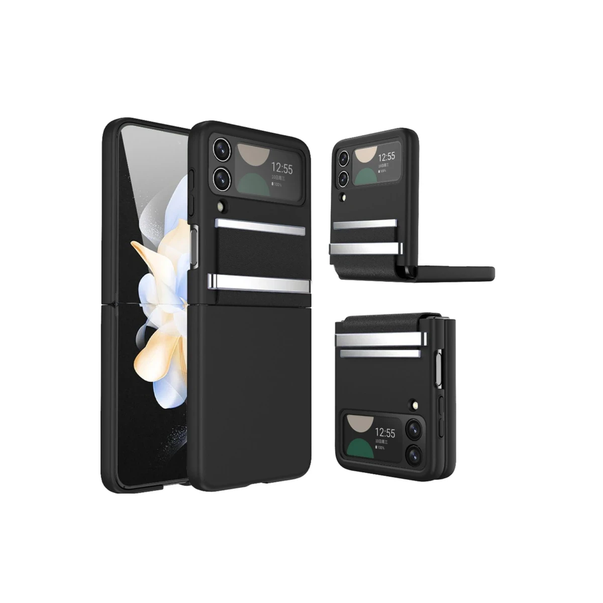 Samsung Galaxy Z Flip 3 Kılıf Belt Flip Kapak - Siyah