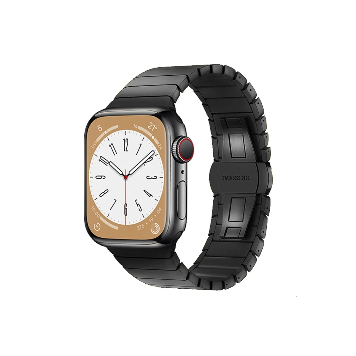 Apple Watch 38mm KR413 Fine Steel Kordon - Siyah