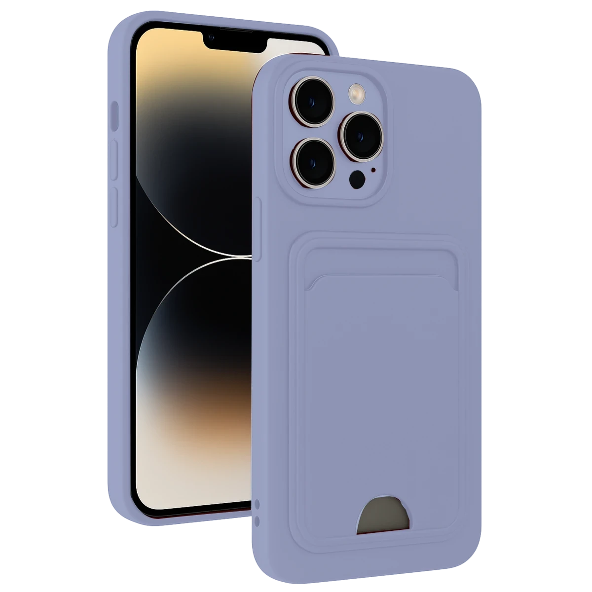 Apple iPhone 13 Pro Kılıf Kelvin Kartvizitli Silikon - Lila