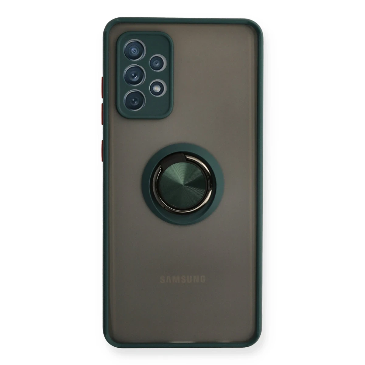 Samsung Galaxy A72 Kılıf Montreal Yüzüklü Silikon Kapak - Yeşil