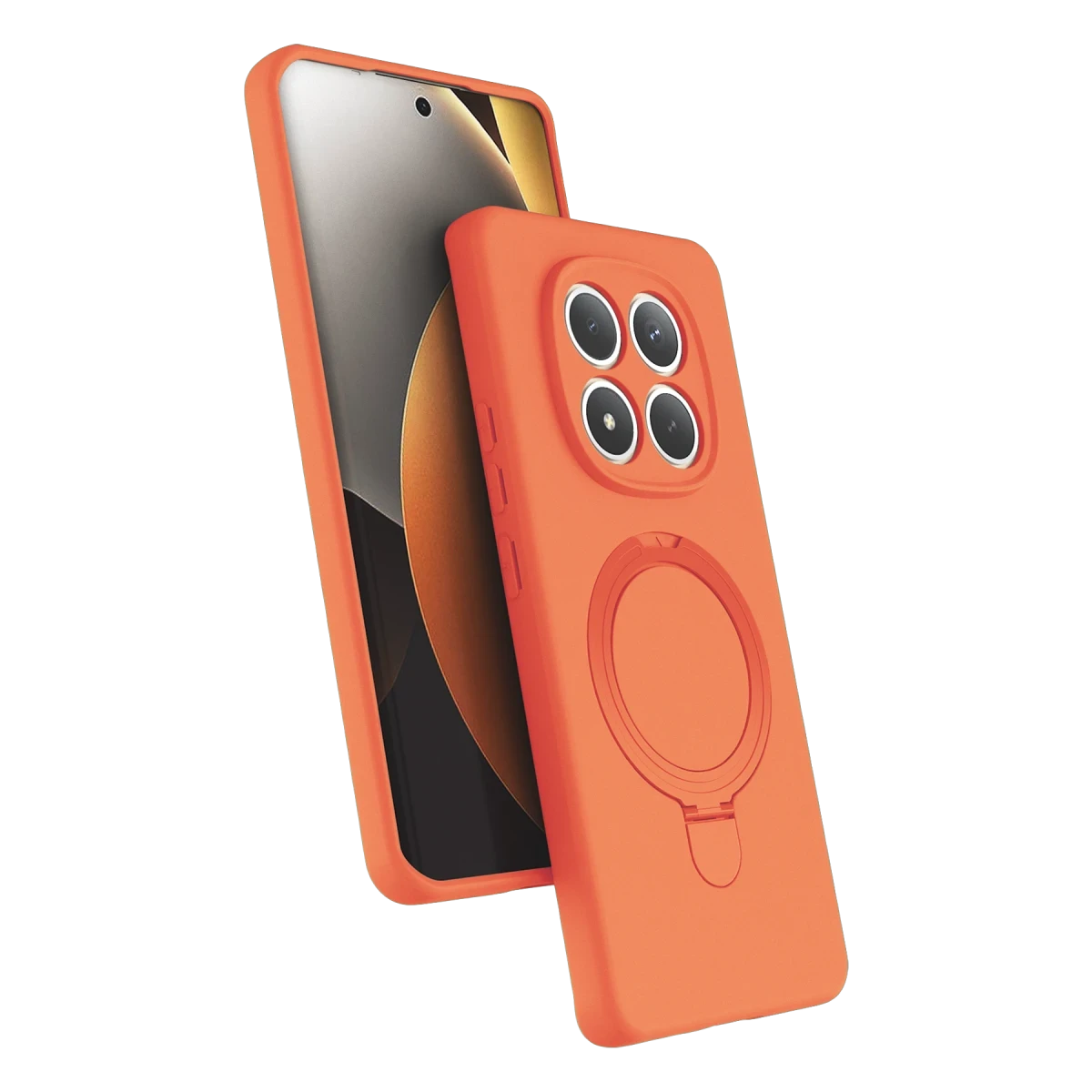 Xiaomi Redmi Note 15 4G Regal Magsafe Standlı Kapak - Turuncu
