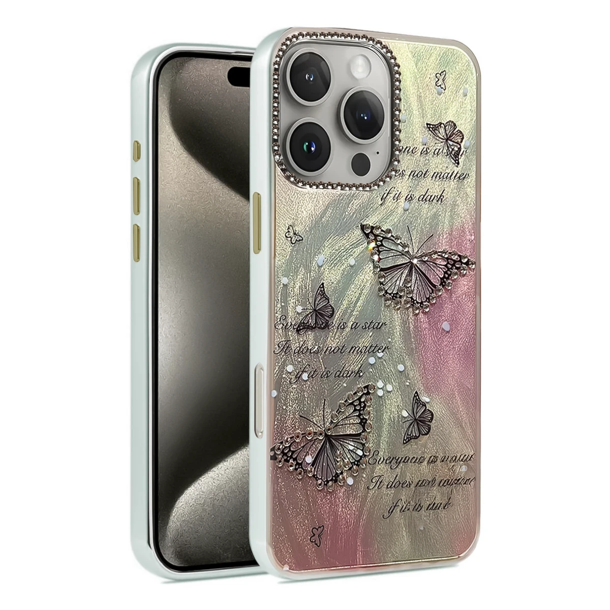 Apple iPhone 16 Pro Max Kılıf Blade Aynalı Desenli Kapak - Desen 6
