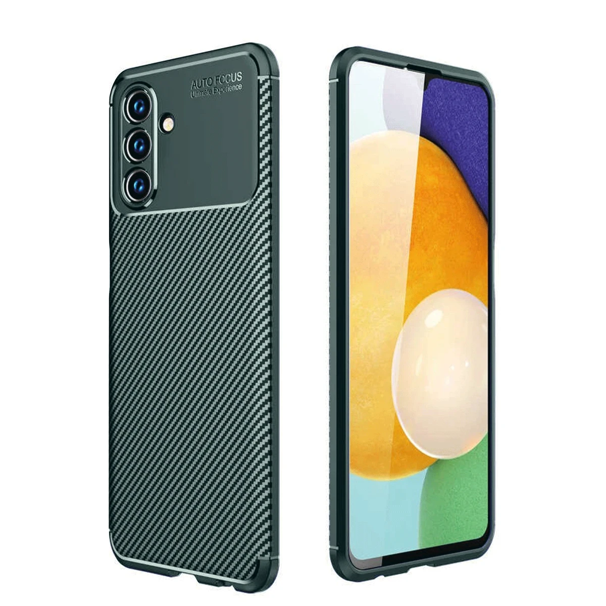 Samsung Galaxy A36 Kılıf Auto Focus Karbon Kapak - Koyu Yeşil