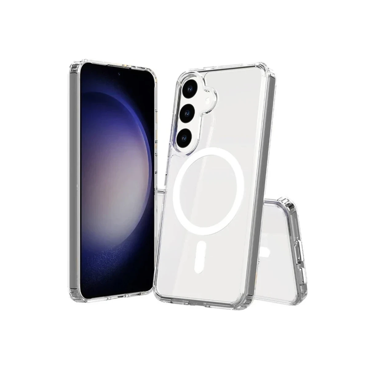 Samsung Galaxy S24 Plus Kılıf Magneticsafe Şeffaf Silikon - Şeffaf