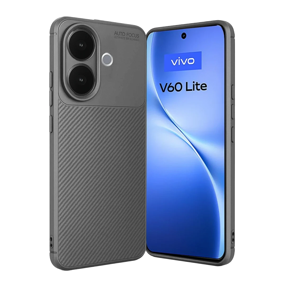 Vivo V60 Lite Auto Focus Karbon Kapak - Gri