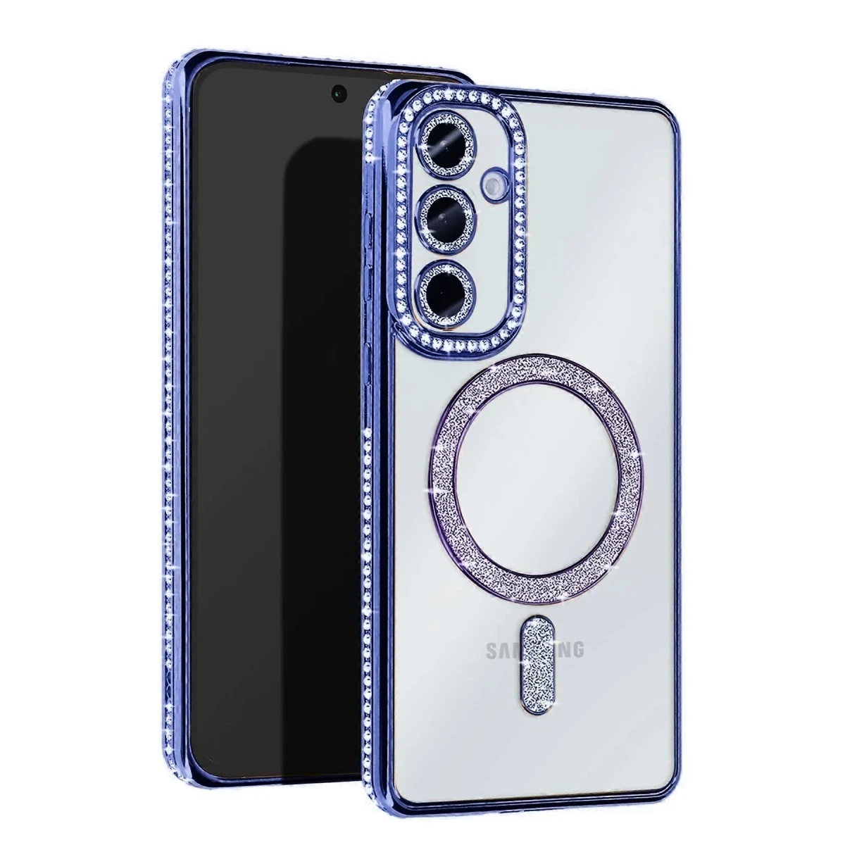 Samsung Galaxy A17 5G Joke Simli Magneticsafe Kılıf - Mavi