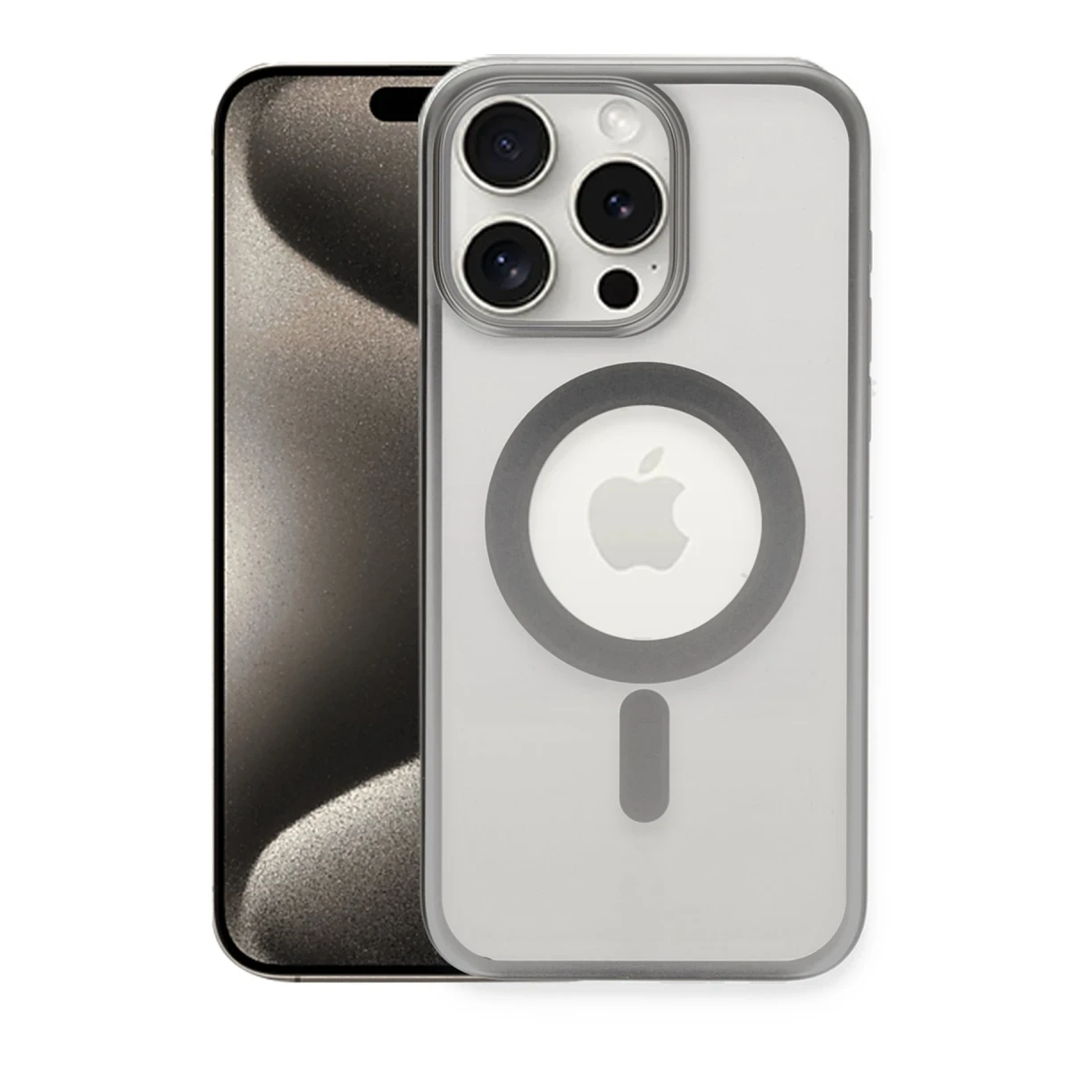Apple iPhone 15 Pro Kılıf Erozi Magsafe Kapak - Gümüş