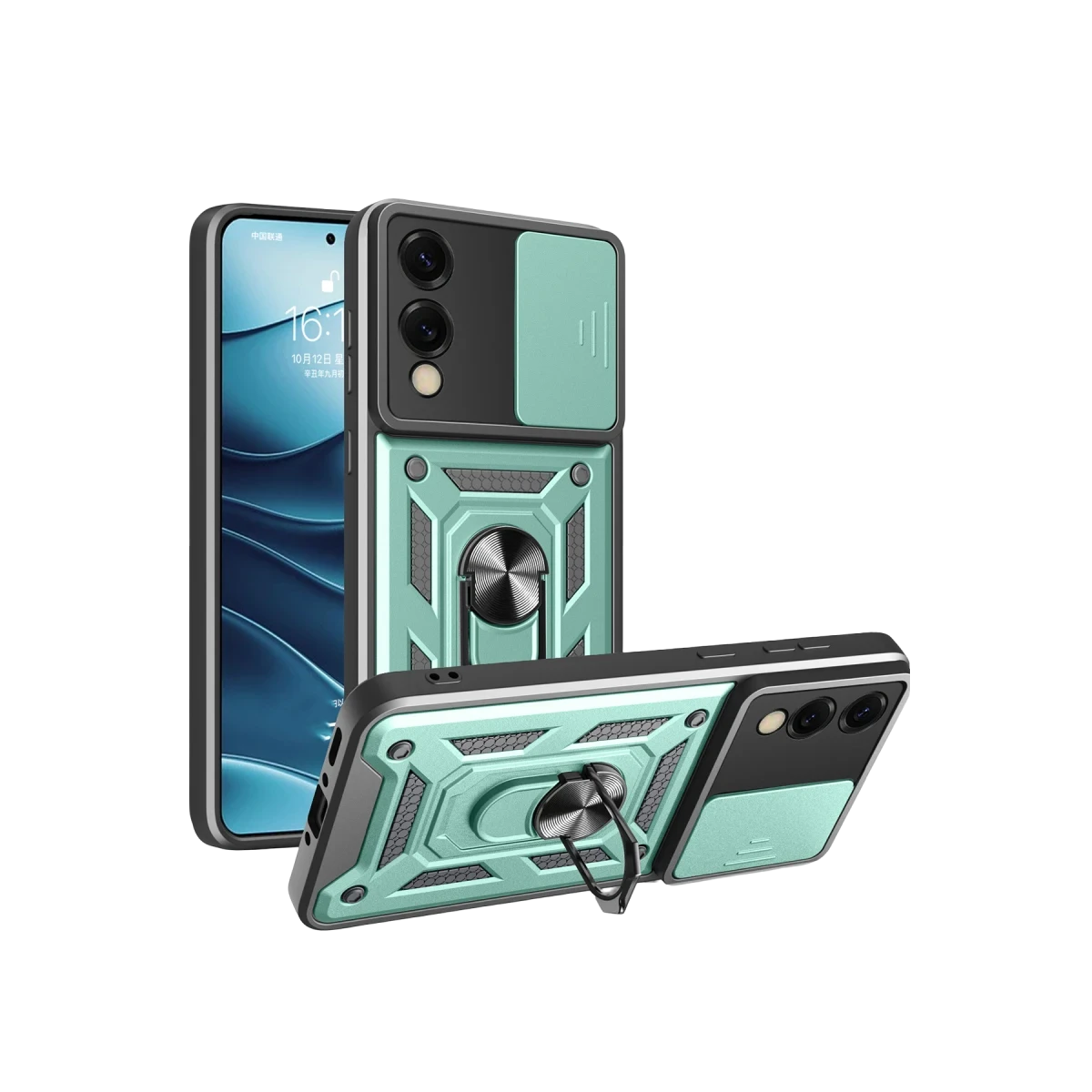 Samsung Galaxy S25 Edge Pars Lens Yüzüklü Silikon - Yeşil