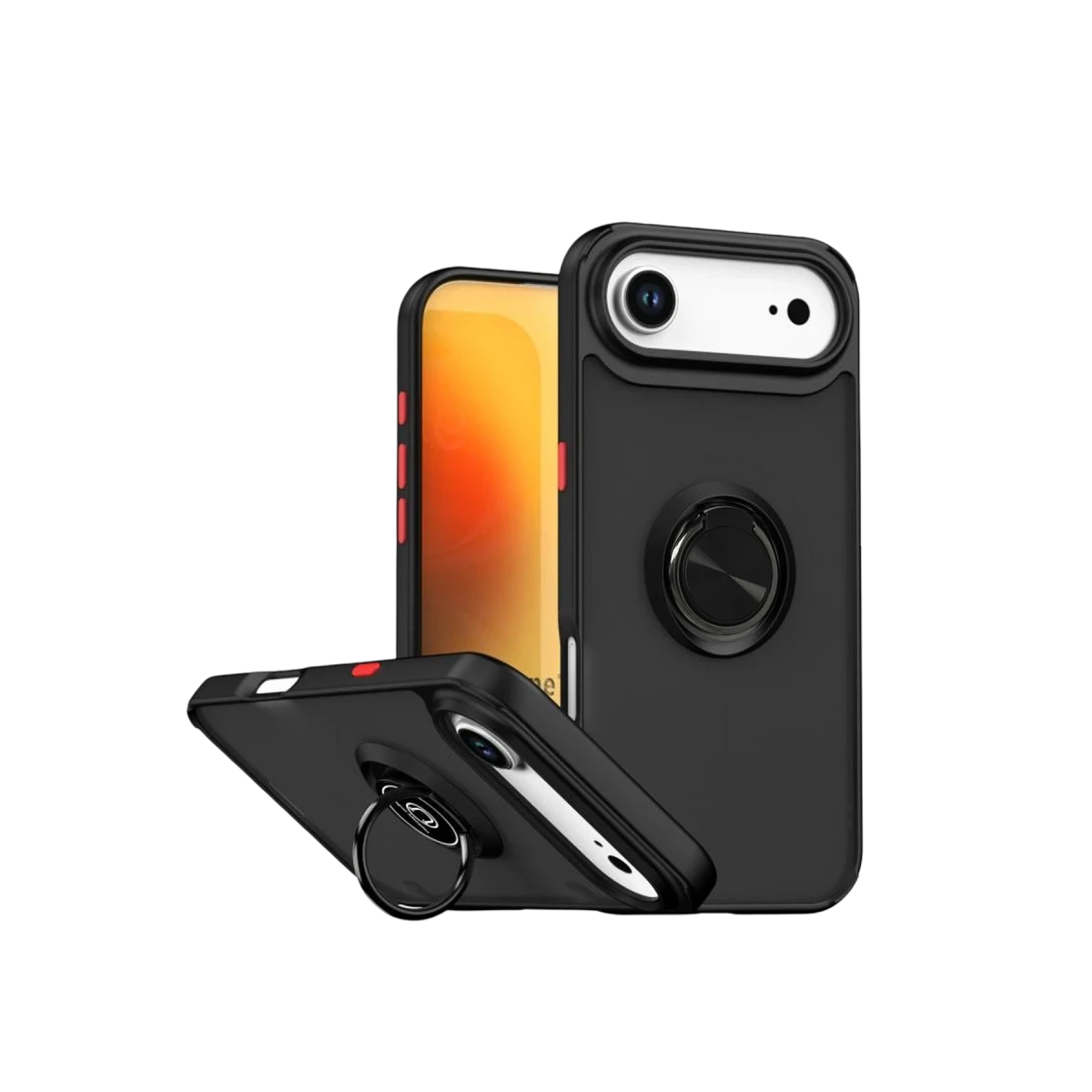 Apple iPhone 17 Air Montreal Yüzüklü Silikon Kapak - Siyah