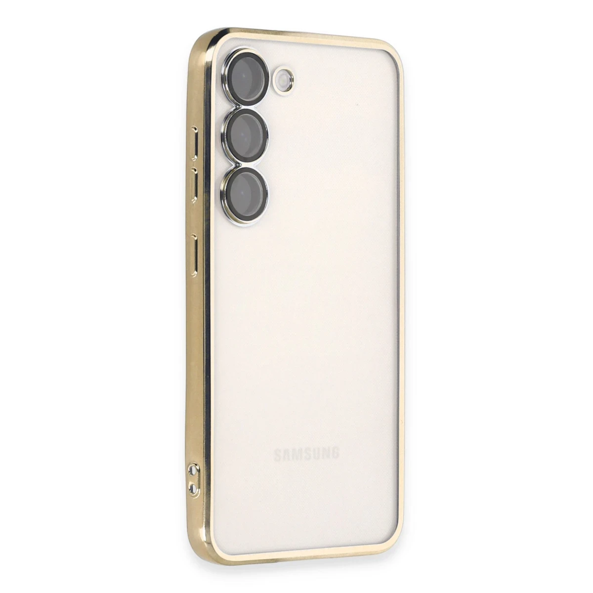 Samsung Galaxy S24 Kılıf Razer Lensli Silikon - Gold