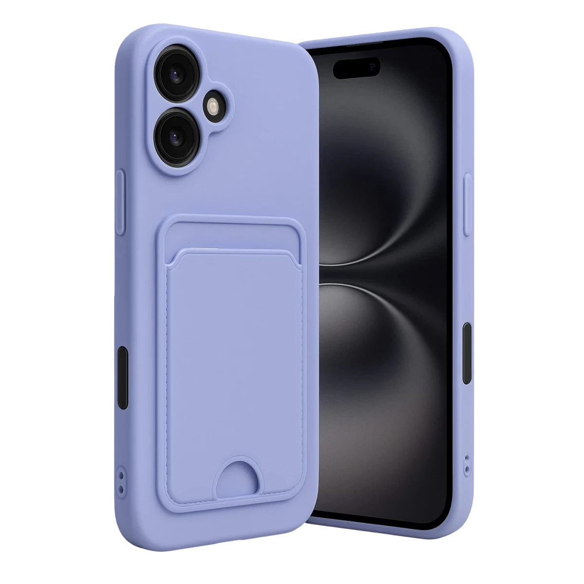 Apple iPhone 16 Kılıf Kelvin Kartvizitli Silikon - Lila